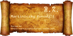 Martiniczky Kornél névjegykártya